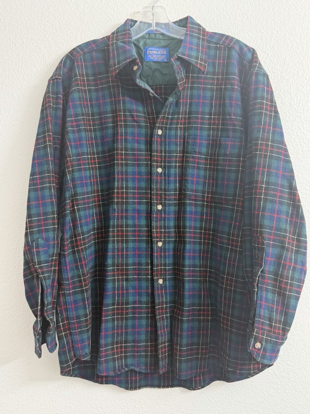 Pendleton Virgin Wool Flannel Mens L Authentic Hunting Brodie Tartan